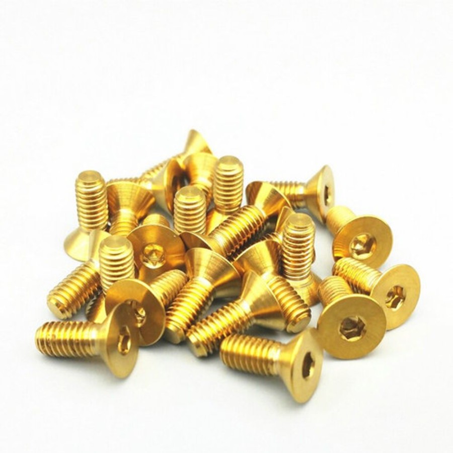 Accessories SPC M3 Flat Head Countersunk Screws In Gold (Pack Of 10)