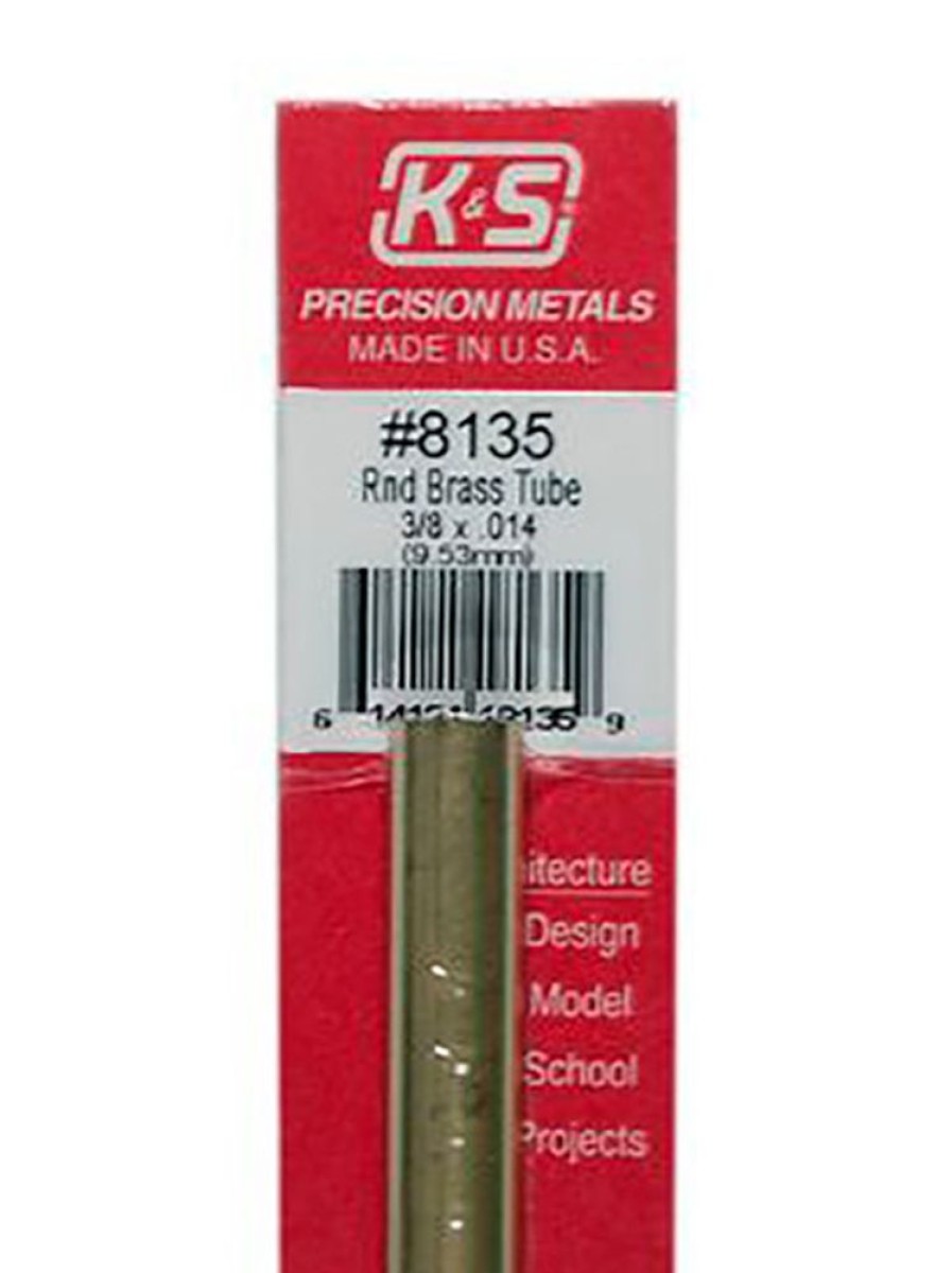 Brass | Accessories K&S K&S Brass Round Tube 3/8" X 12" #8135