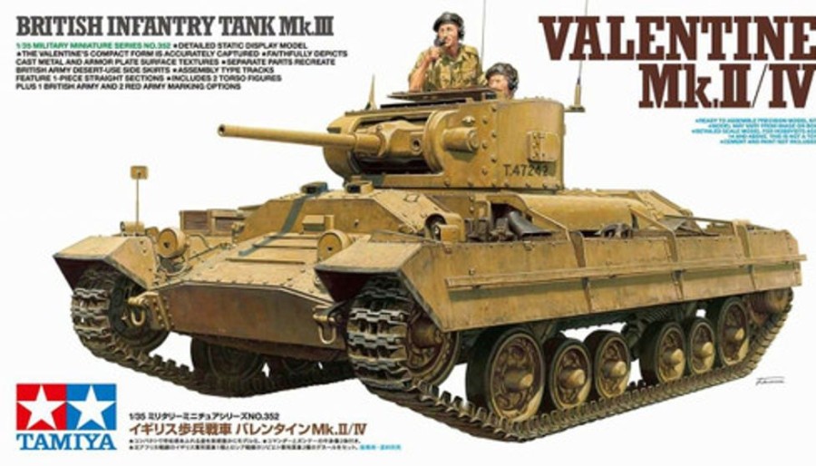 Military | Model & Die-Cast Tamiya Tamiya - 1/35 British Infantry Tank Mk.Iii Valentine Mk.Ii/Iv Plastic Model Kit [35352]