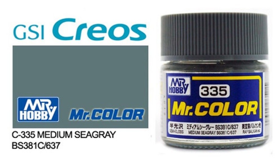 Mr. Hobby Paint | Accessories Mr Hobby Gunze - C335 Mr Color Semi Gloss Medium Sea Grey Bs381/C637