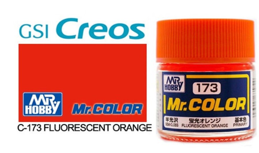 Mr. Hobby Paint | Accessories Mr Hobby Gunze - C173 Mr Color Gloss Fluororescent Orange