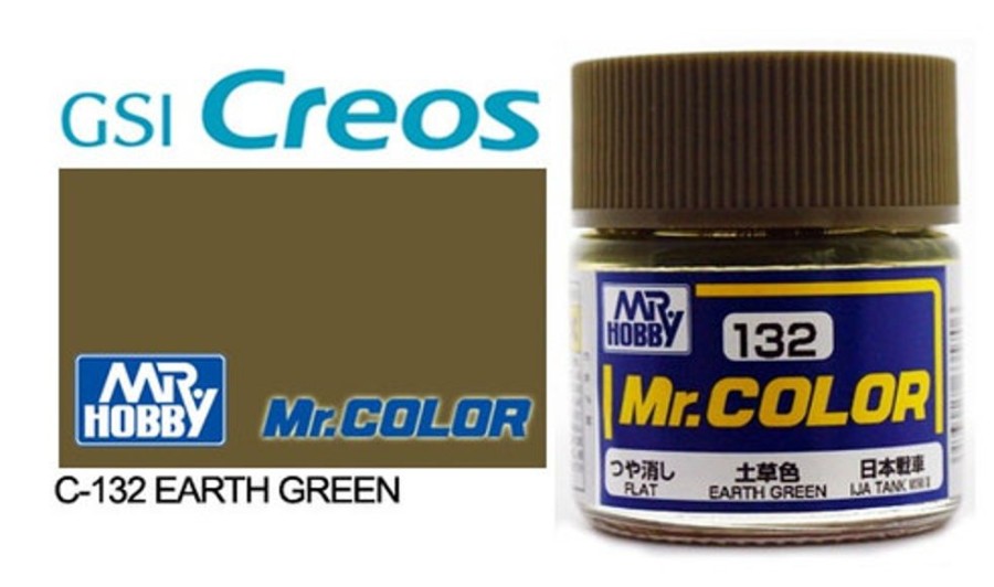 Mr. Hobby Paint | Accessories Mr Hobby Gunze - C132 Mr Color Flat Earth Green