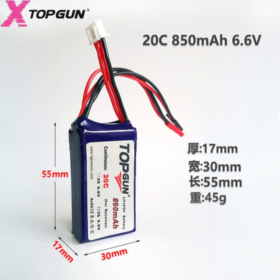 Life Battery | Batt/Charger Topgun Topgun 2S Life 6.6V 850Mah Battery For Receiver