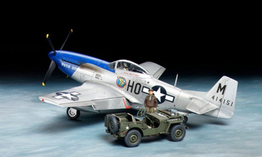 Aircraft | Model & Die-Cast Tamiya Tamiya 25205 Us Na P-51D Mustang W/1/4 4X4 Light Vehicle