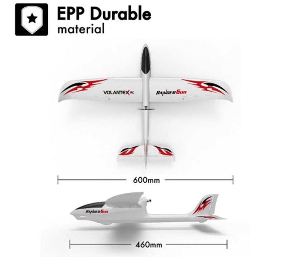 Planes Volantex Ranger600 600Mm Pusher Glider With Gyro 761-2 Rtf