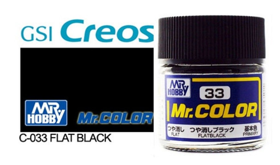 Mr. Hobby Paint | Accessories Mr Hobby Gunze - C033 Mr Color Flat Black