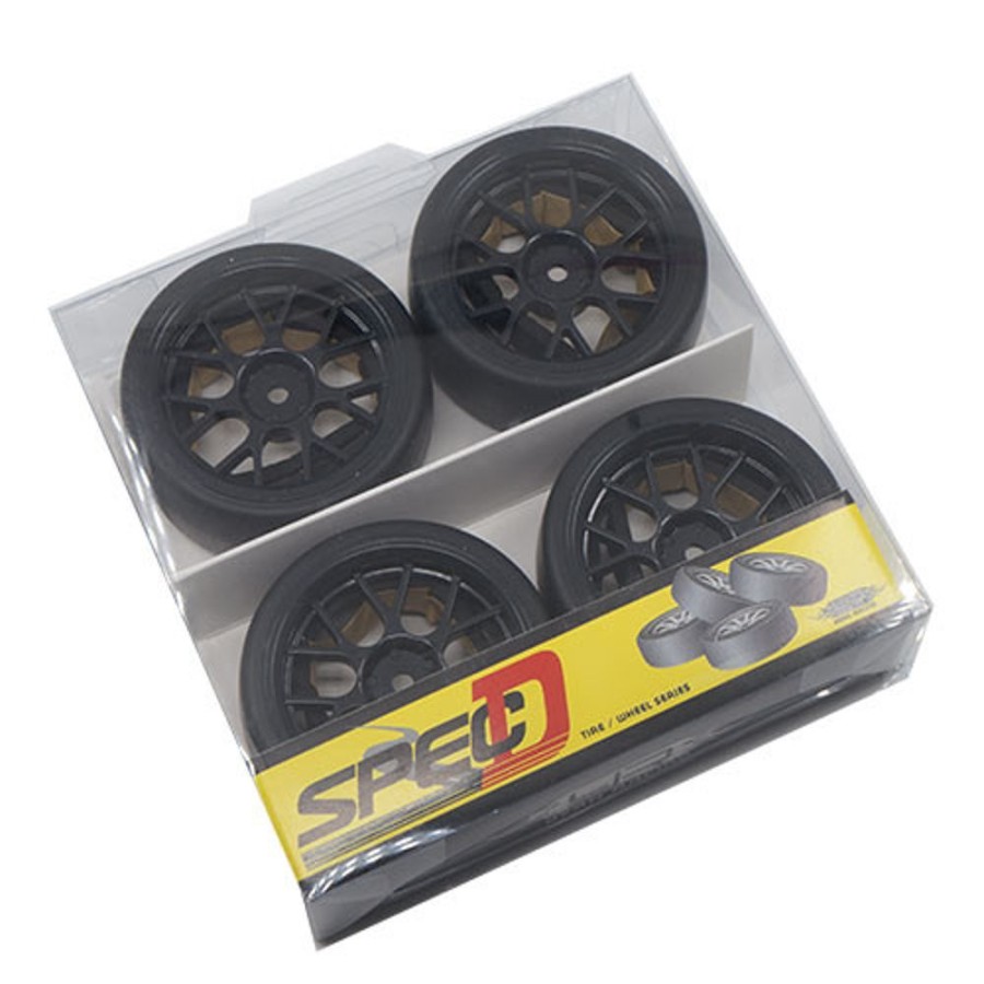 Drift Car Parts | Parts Yeah Racing Yeah Racing - Spec D Cs Wheel Offset +3 Black W/Tire 4Pcs For 1/10 Drift