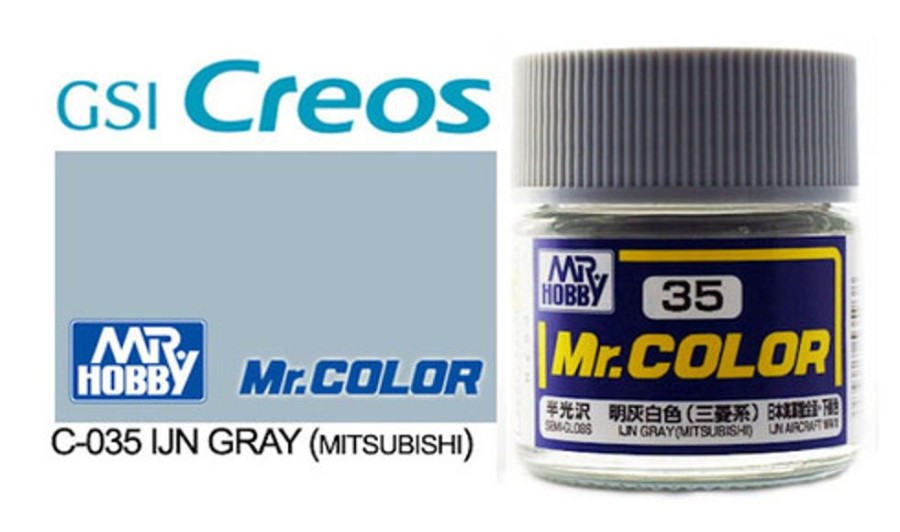 Mr. Hobby Paint | Accessories Mr Hobby Gunze - C035 Mr Color Semi Gloss Ijn Grey (Mitsubishi)