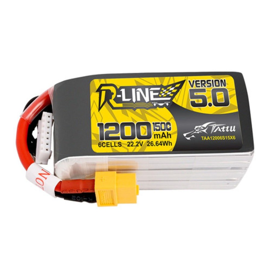 Lithium Polymer Batteries | Batt/Charger Tattu Tattu R-Line Version 5.0 1200Mah 22.2V 150C 6S1P Lipo Battery Pack With Xt60 Plug