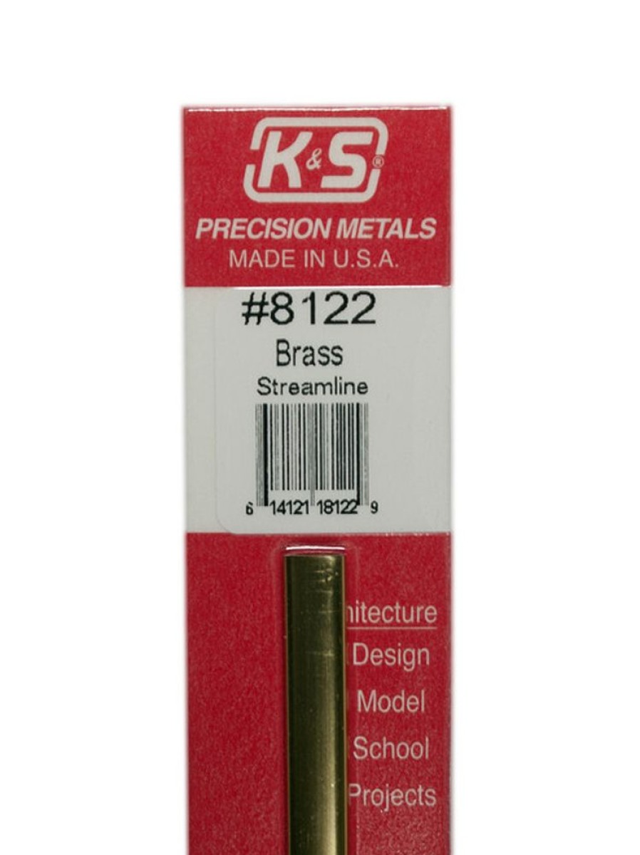 Brass | Accessories K&S K&S Brass Streamline Tube 12" #8122