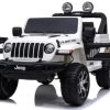 Ride On Softsunshine Latest Jeep Licence Wrangler Rubicon 4X4 Ride On Toy (White) 4 Motors Version (Displayed Item, Pick Up Only)