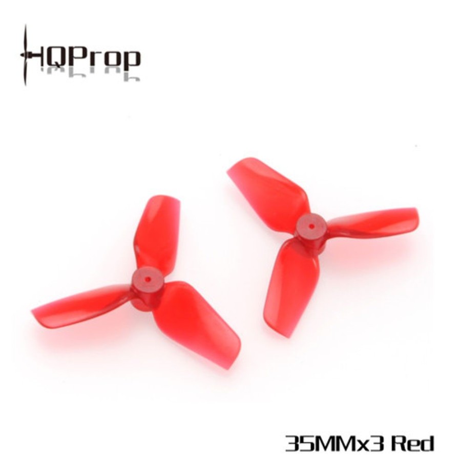 Propellers | Parts HQProp Hq Micro Whoop Prop 35Mmx3 (2Cw+2Ccw)-1Mm Shaft (Red)