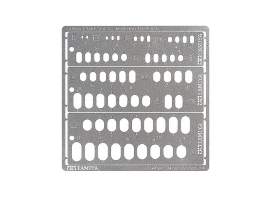 Craft Tools | Accessories Tamiya Tamiya - Modeling Template (Rounded Rectangles, 1-6Mm) [74154]