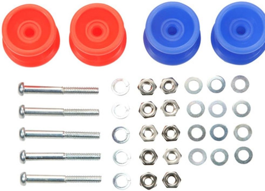 Parts Tamiya Tamiya - Jr Plastic Double Rollers - Low Friction Red/Blue 13-12Mm [15457]