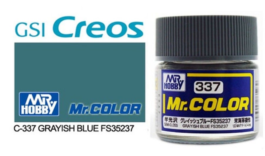 Mr. Hobby Paint | Accessories Mr Hobby Gunze - C337 Mr Color Semi Gloss Greyish Blue Fs35237