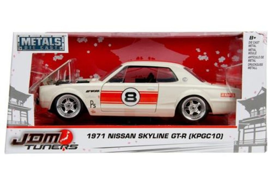 Model & Die-Cast JADA Jada 1/24 Diecast Jdm Tuners 1971 Nissan Skyline 2000 Gt-R White With Red