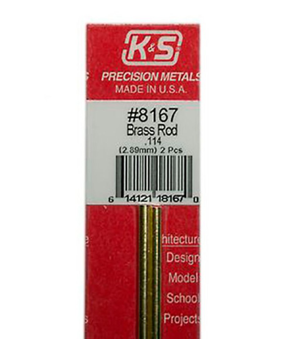 Brass | Accessories K&S K&S Brass Rod .114" X 12" #8167