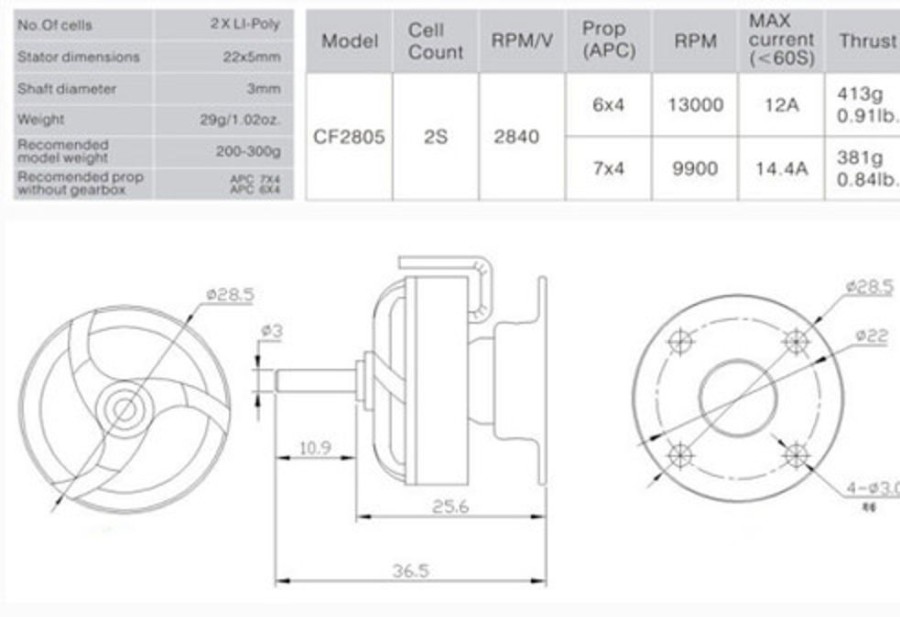 Air | Electronics Emax Emax Cf2805 2675Kv Outrunner Brushless Motor