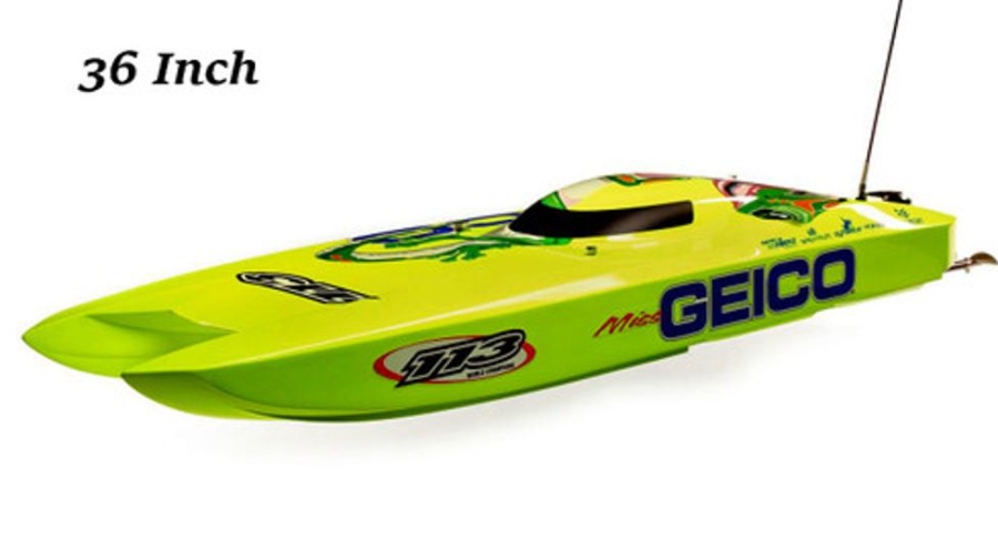 Boats Horizon hobby Miss Geico Zelos 36" Twin Brushless Catamaran Rtr (120 Km/H)