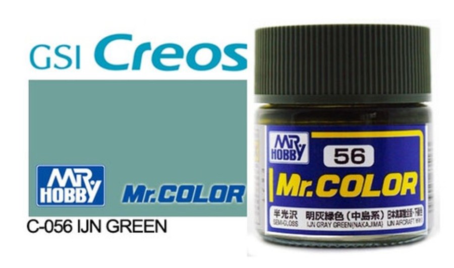 Mr. Hobby Paint | Accessories Mr Hobby Gunze - C056 Mr Color Semi Gloss Ign Grey Green (Nakajima)