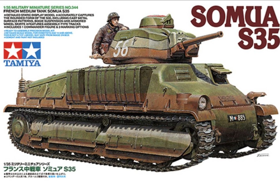 Military | Model & Die-Cast Tamiya Tamiya - 1/35 French Medium Tank Somua S35 Plastic Model Kit [35344]