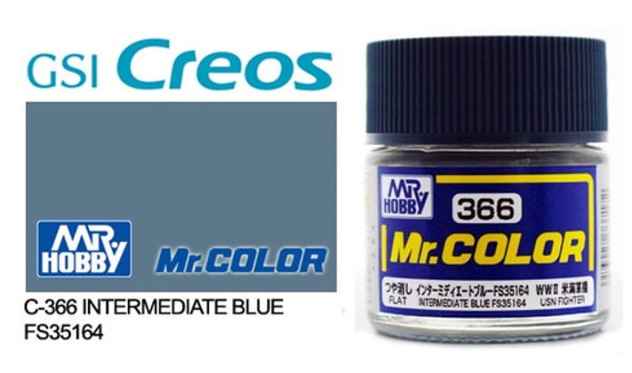 Mr. Hobby Paint | Accessories Mr Hobby Gunze - C366 Mr Color Intermediate Blue Fs35164