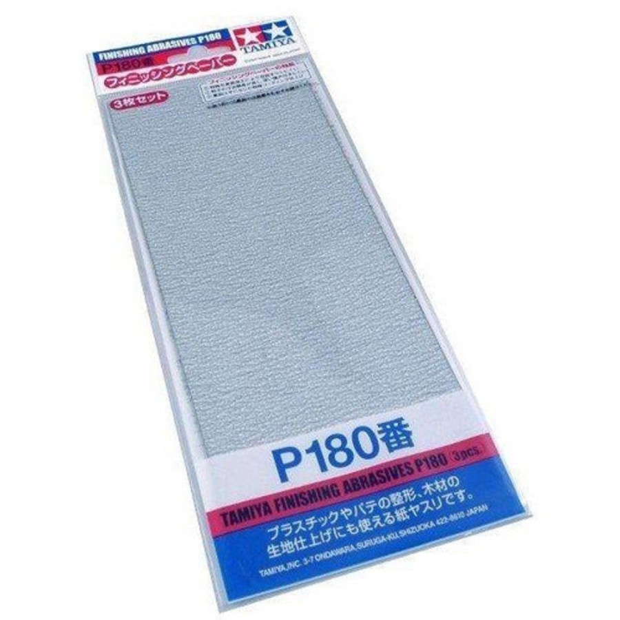 Tamiya Tools | Accessories Tamiya Tamiya - Finishing Abrasives P180 (3Pcs) [87092]