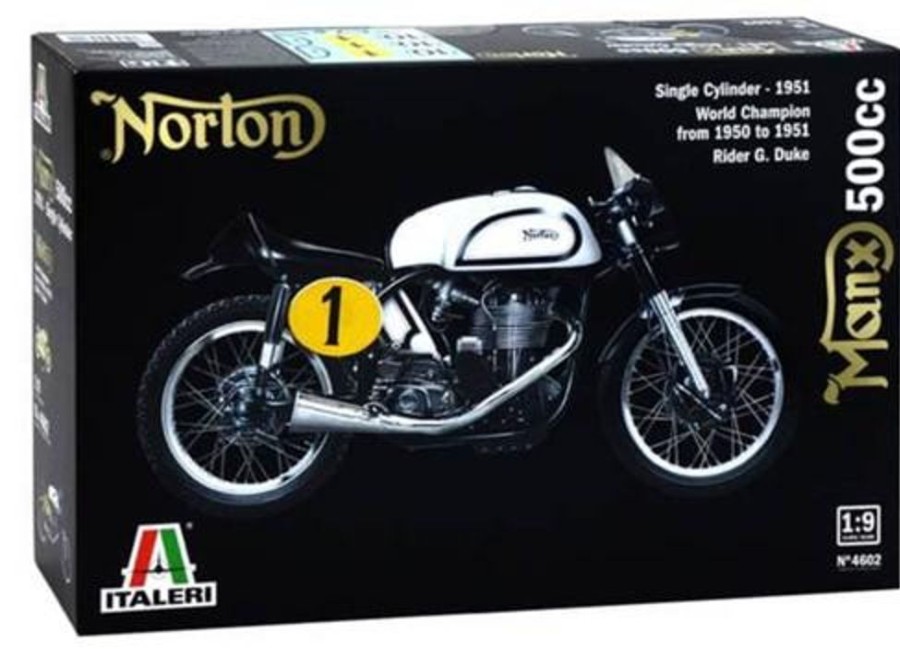 Bikes | Model & Die-Cast Italeri Italeri - 1/9 Norton Manx 500Cc 1951 World Champion Rider G. Duke Plastic Model Kit [1-4602]