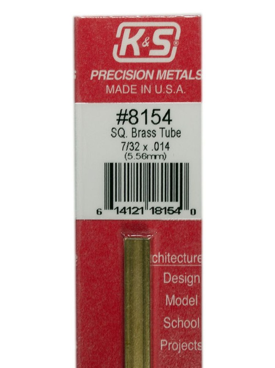 Brass | Accessories K&S K&S Brass Square Tube 7/32" X 12" #8154