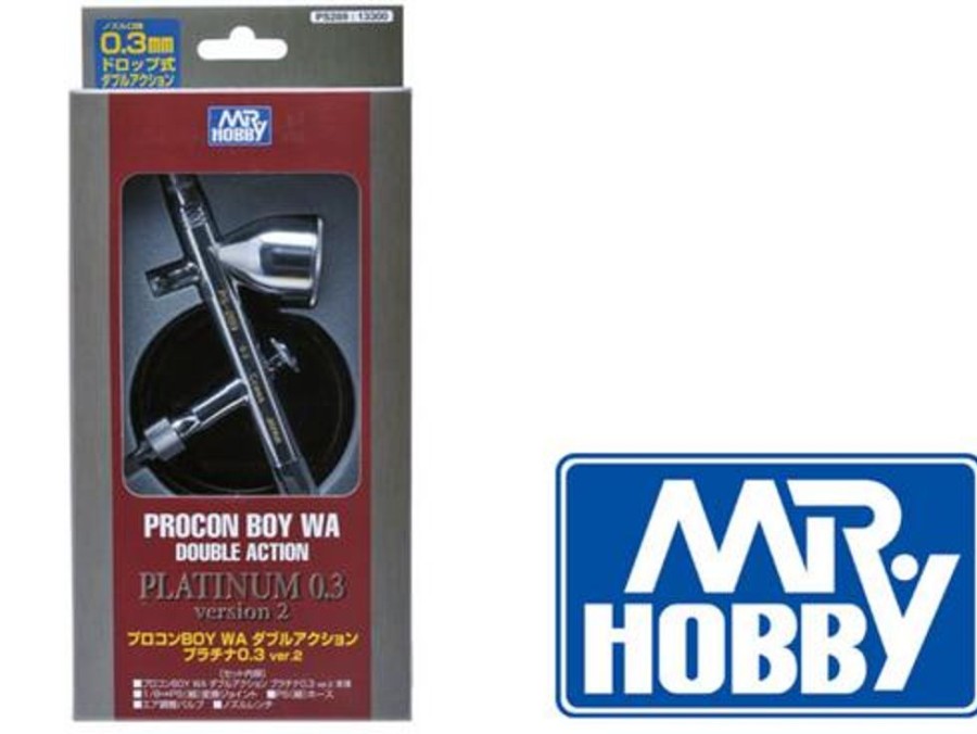 Paint Brushes, Airbrushes & Compressors | Accessories Mr Hobby Mr Color Gsi Creos Mr. Airbrush Procon Boy Ps-289 0.3Mm Platinum