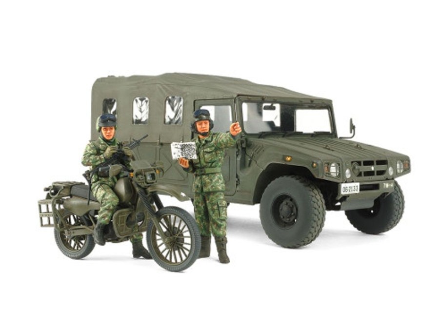 Military | Model & Die-Cast Tamiya Tamiya - 1/35 Jgsdf Reconnaissance Motorcycle & High Mobility Vehicle Plastic Model Kit Set [25188]