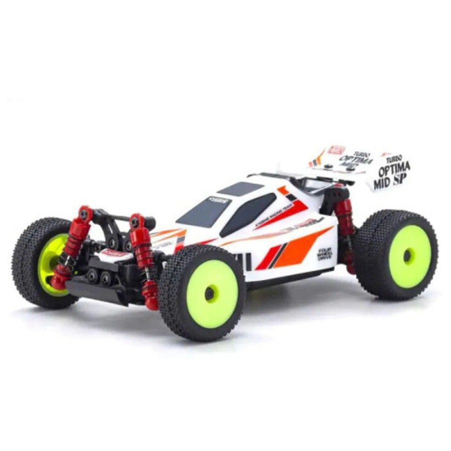 Cars/Tanks Kyosho Kyosho Mini-Z Turbo Optima Mid Special Buggy Readyset Model Car, White Kyo32095W