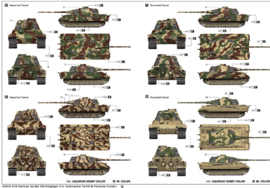 Military | Model & Die-Cast Trumpeter Trumpeter 1/16 German Kingtiger 2 In 1(Henschel Turret & Porsche Turret)