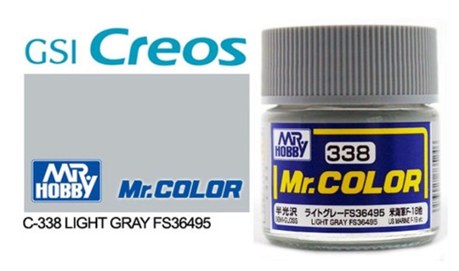 Mr. Hobby Paint | Accessories Mr Hobby Gunze - C338 Mr Color Semi Gloss Light Grey Fs36495