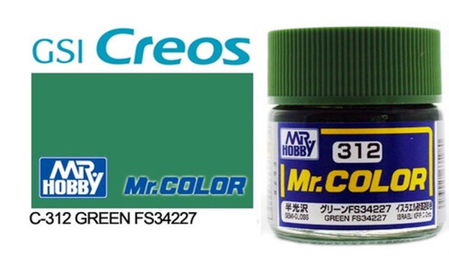 Mr. Hobby Paint | Accessories Mr Hobby Gunze - C312 Mr Color Semi Gloss Green Fs34227