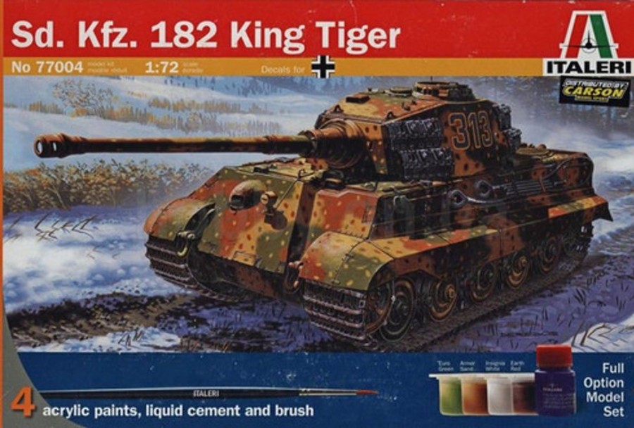 Military | Model & Die-Cast Italeri Italeri - 1/72 Sd. Kfz.182 King Tiger Plastic Model Kit [1-77004]