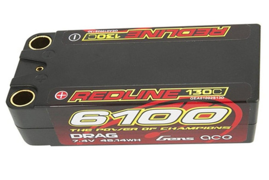 Lithium Polymer Batteries | Batt/Charger Gens Ace Gens Ace Redline 6100Mah 2S 7.4V 130C Drag Race Shorty Lipo Battery W/8Mm Bullet