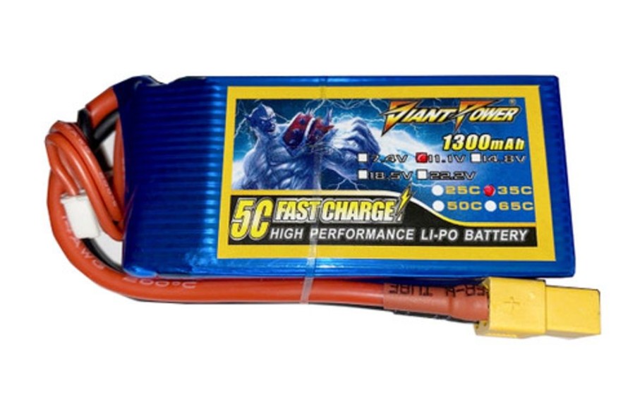 Lithium Polymer Batteries | Batt/Charger Giant Power Giant Power 3S 11.1V 1300Mah 65C Li-Po W/Xt60 Plug