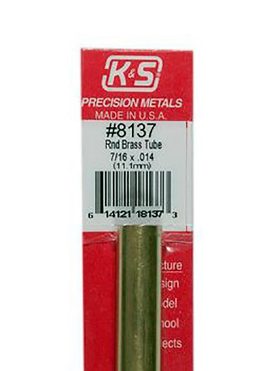 Brass | Accessories K&S K&S Brass Round Tube 7/16" X 12" #8137