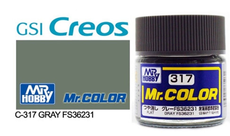 Mr. Hobby Paint | Accessories Mr Hobby Gunze - C317 Mr Color Flat Grey Fs36231