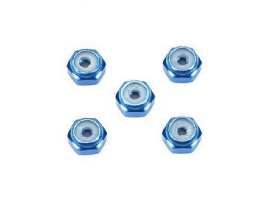 Parts Tamiya Tamiya - 2Mm Aluminum Lock Nut Blue (5Pcs) [15500]