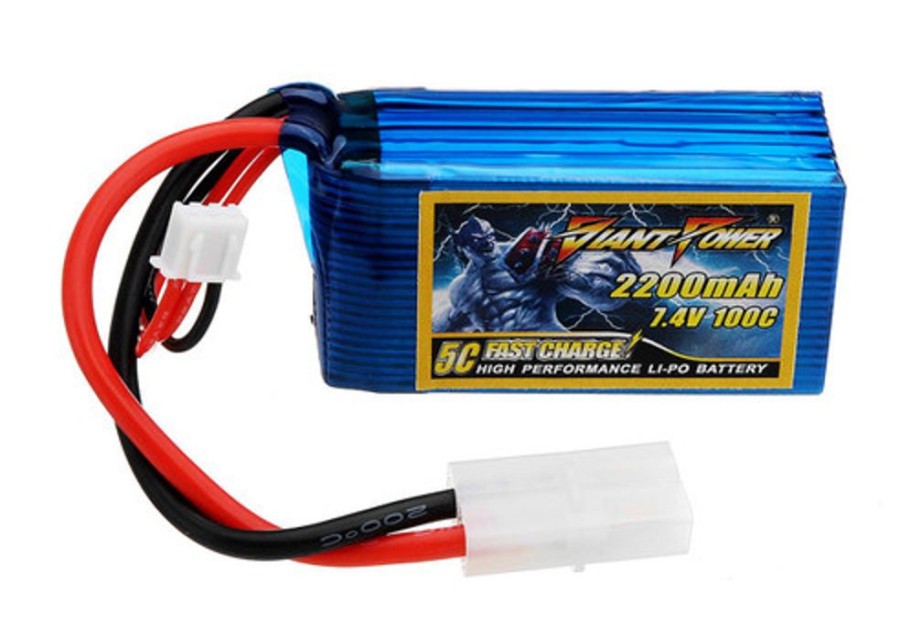 Lithium Polymer Batteries | Batt/Charger Giant Power Giant Power 2S 7.4V 2200Mah 100C Li-Po W/ Tamiya Plug