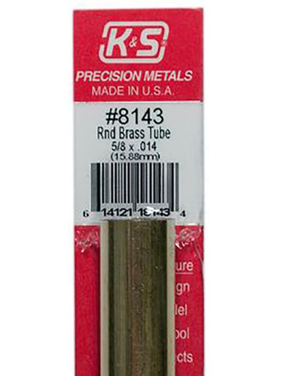 Brass | Accessories K&S K&S Brass Round Tube 5/8" X 12" #8143