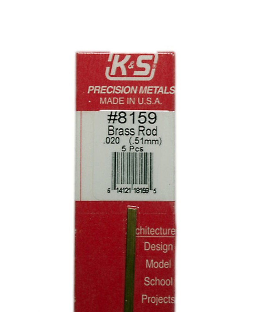 Brass | Accessories K&S K&S Brass Rod .020" X 12" #8159