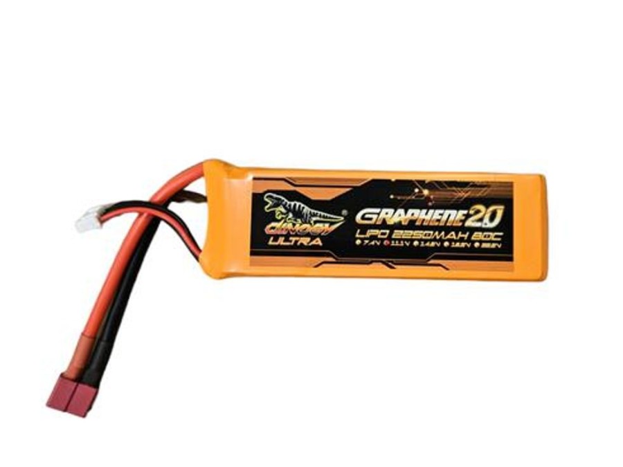 Lithium Polymer Batteries | Batt/Charger Dinogy Dinogy Ultra Graphene 2.0 3S 11.1V 2250Mah 80C Li-Po W/ T-Plug