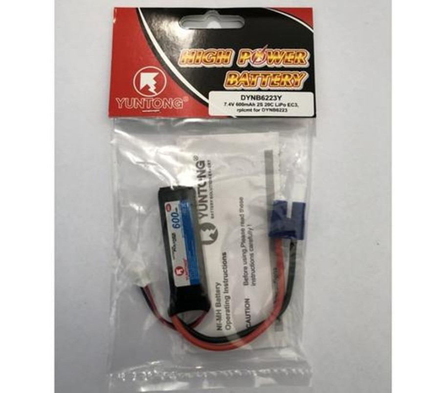 Lithium Polymer Batteries | Batt/Charger Yuntong 7.4V 600Mah 2S 20C Lipo Ec3 Suits Sprintjet