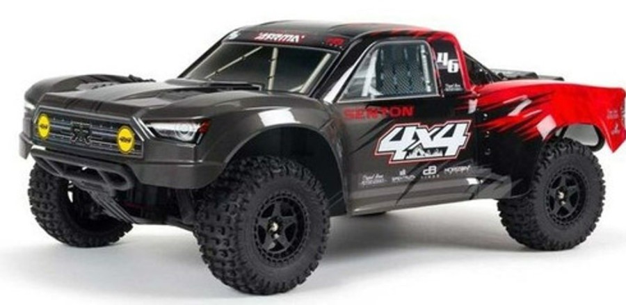 Cars/Tanks Arrma 1/10 Senton 4X4 V3 Mega 550 Brushed Short Course Truck Rtr Red/Black