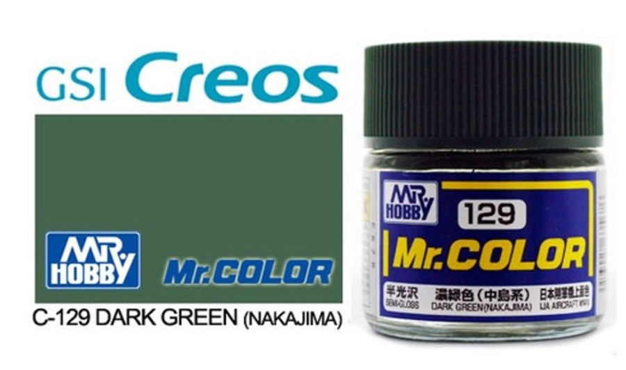 Mr. Hobby Paint | Accessories Mr Hobby Gunze - C129 Mr Color Semi Gloss Dark Green ( Nakajima)