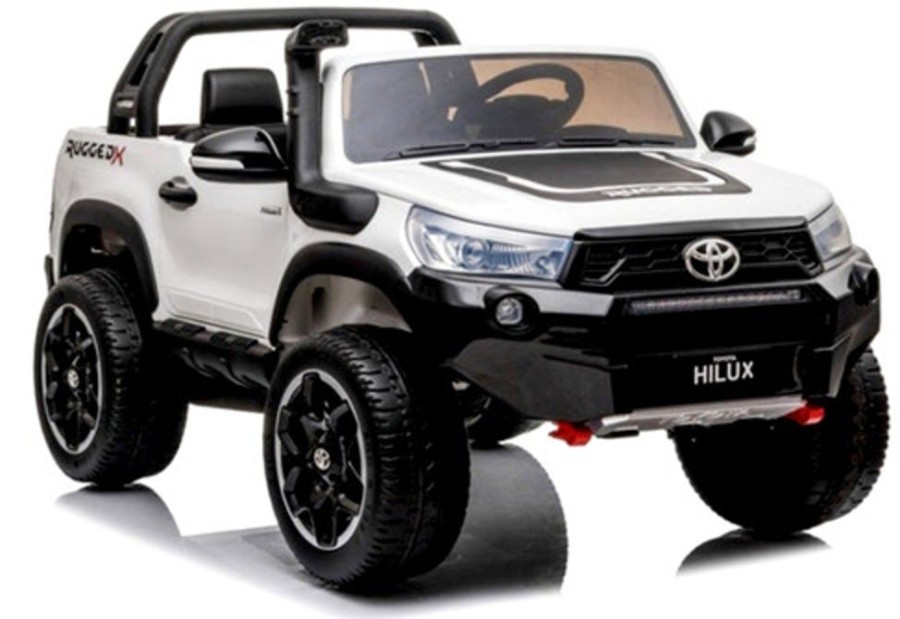 Ride On Hobby Station 2022 Licensed Toyota Hilux Ute 4X4 4Wd Licensed Electric Ride On Toy For Kids - White & Black