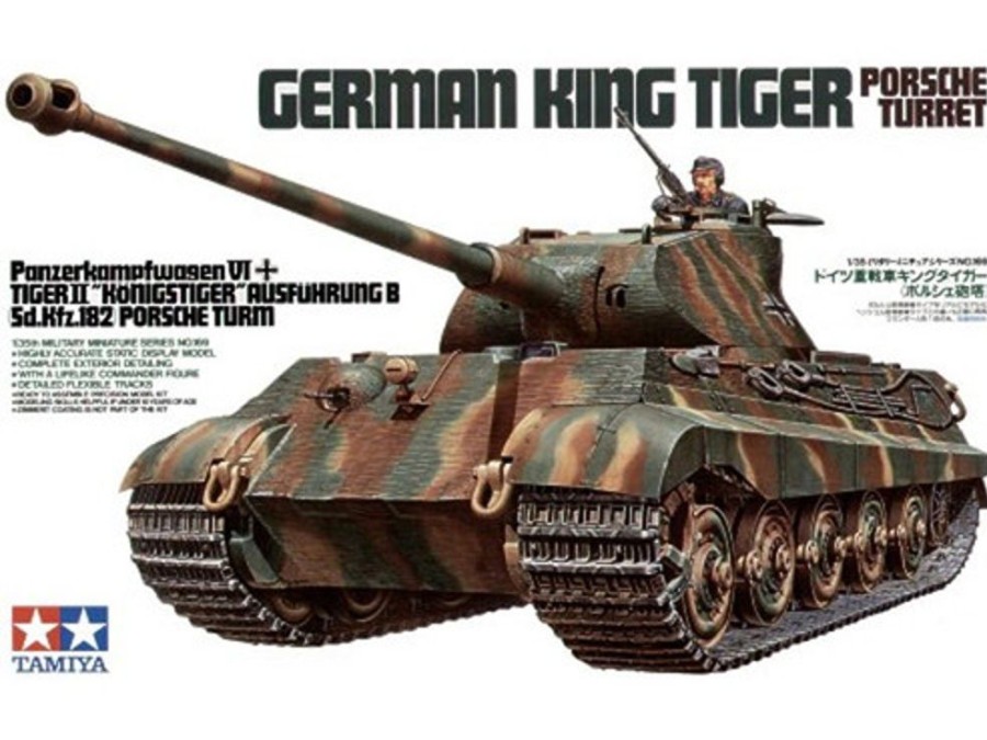 Military | Model & Die-Cast Tamiya Tamiya - 1/35 German King Tiger "Porsche Turret" Plastic Model Kit [35169]